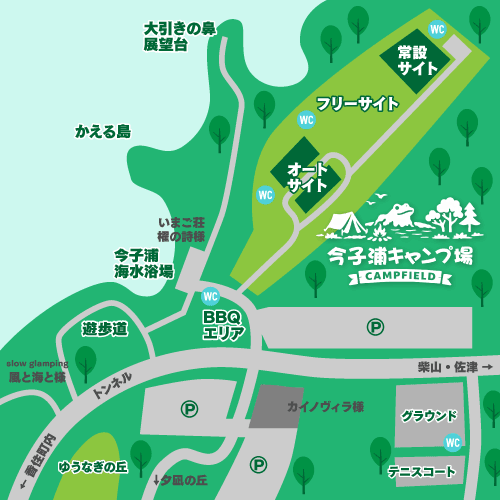 今子浦キャンプ場マップ